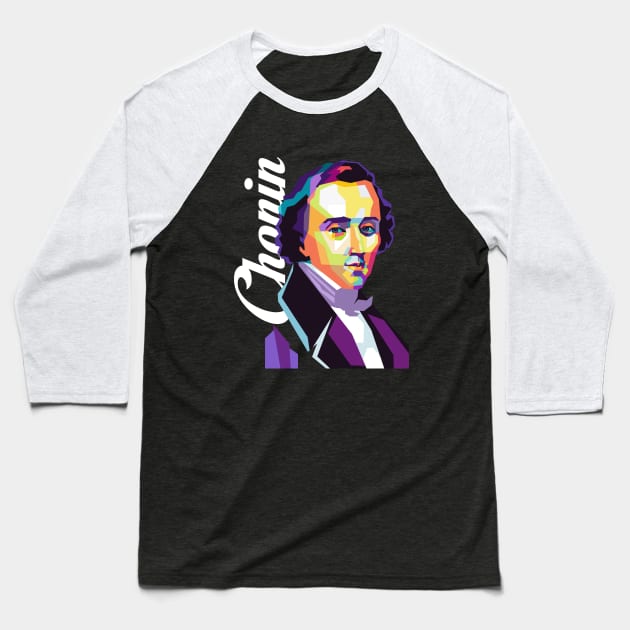 Chopin popart Baseball T-Shirt by Martincreative